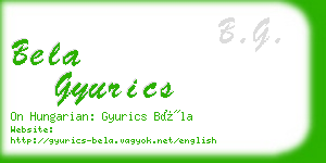 bela gyurics business card